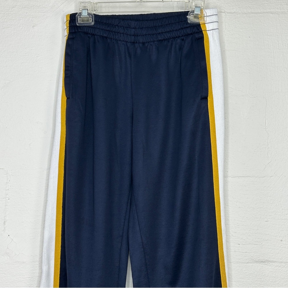 Abercrombie & Fitch Track Pants Men's Small Navy Blue Side Stripe Drawstring